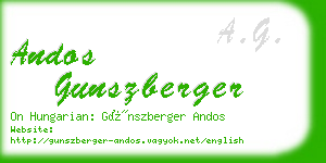 andos gunszberger business card